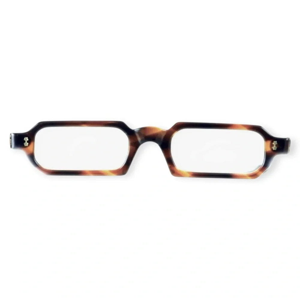 1950’s Slim Rectangular Eyeglasses in Tortoiseshell W/ Silver‎ Star Detail NEW